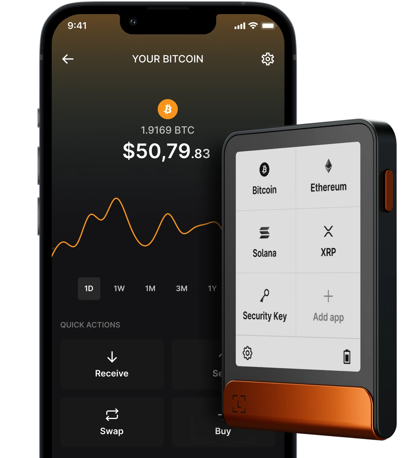 Screenshot of two phones showing mobile app